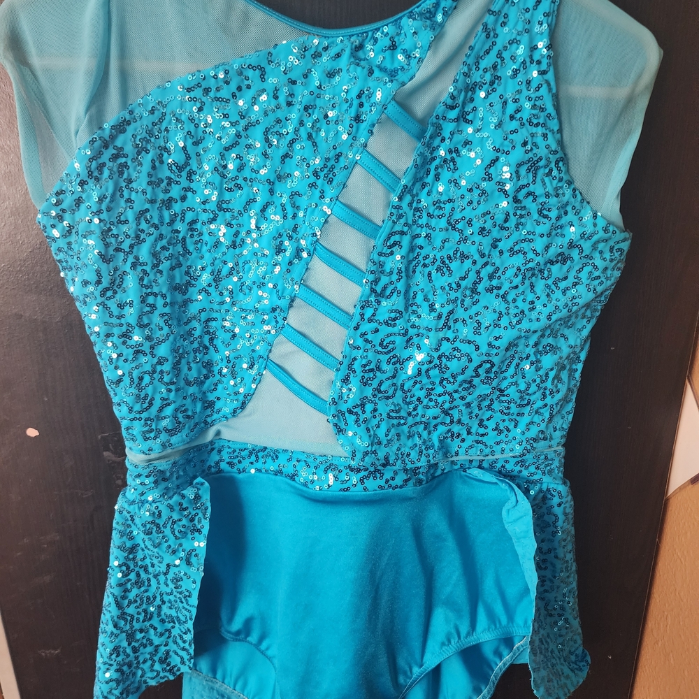 Weissman Blue Sequin Kids Dance Costume